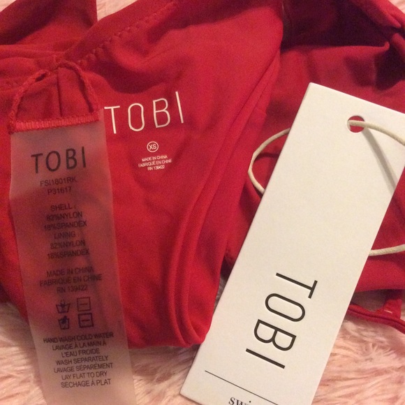 Tobi swim red one piece NWT xs - Picture 5 of 7